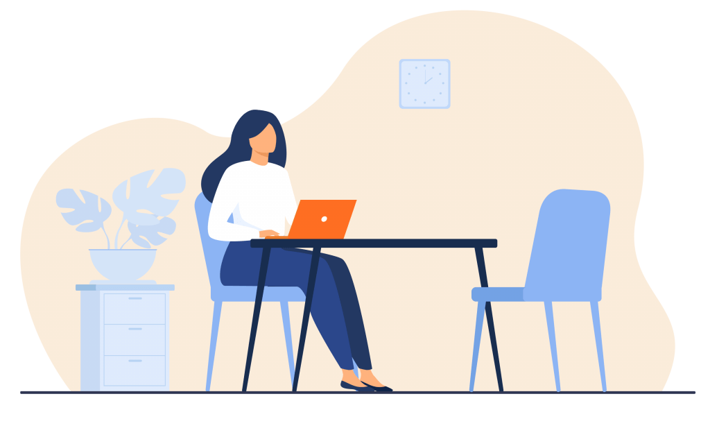 Pictogramme de personne suivant un cours en ligne