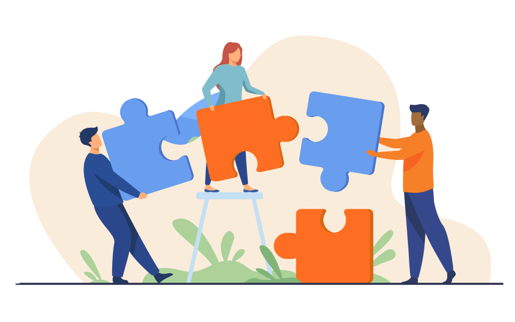 Pictogramme Team building Pictogramme de personne réalisant un puzzle